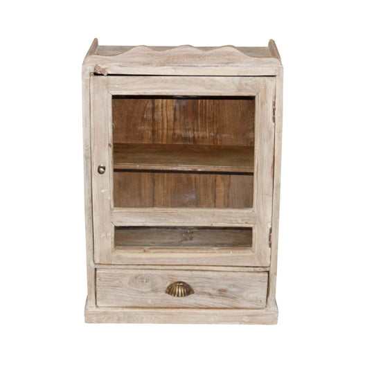 French Provincial-Style Glass Wall Cabinet, Glass Showcase 041