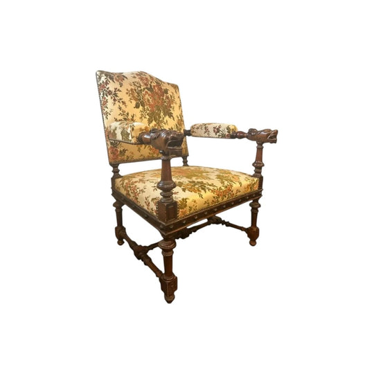 French Renaissance Style Carved Armchair