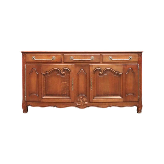 French Sideboard with Generous Cupboard Storage and Elegant Brass Detailing. B12301