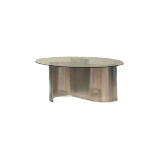 French steel and glass coffee tables