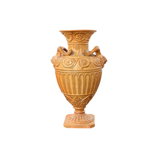 French terracotta vase with rams heads c.1870
