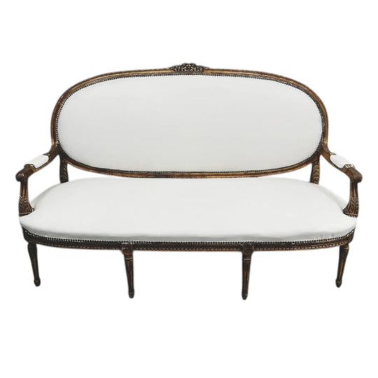 French Three-Seat Settee in Louis XVI Style