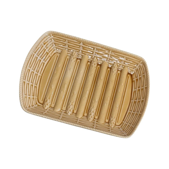 French Vintage Sarreguemines Majolica Asparagus Serving Platter