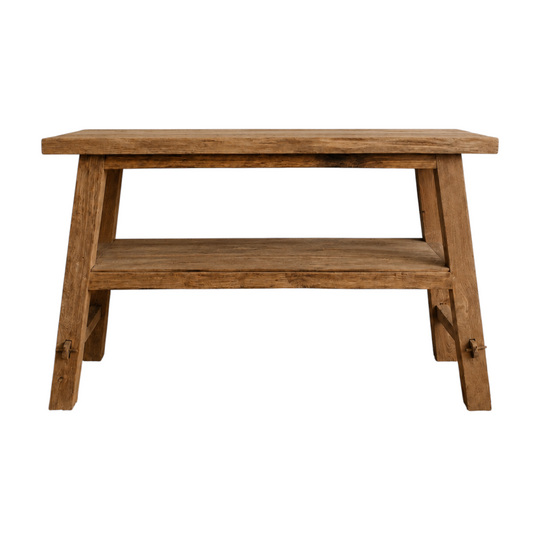 Rustic Recycled Teak Console Table - Natural