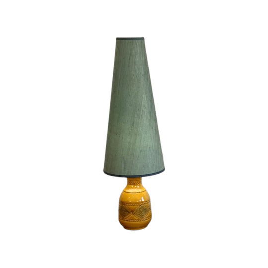 Midcentury Ceramic Lamp signed ‘Jace’ with new vintage seagrass shade