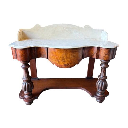 Antique Victorian Style Washstand with Carrara Marble Top