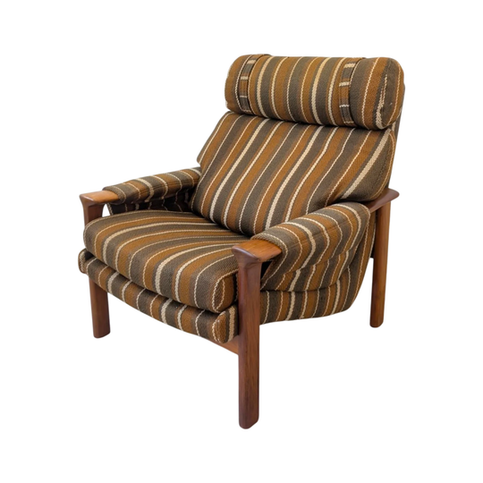 Rare Vintage Tessa T21 Armchair in Striped Woolen Upholstery