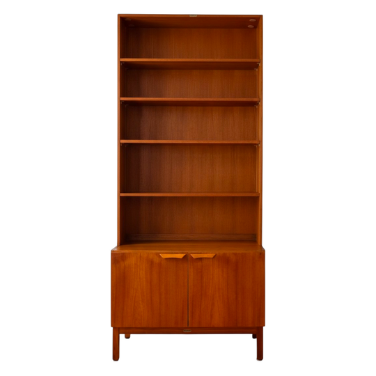Mid-century teak cabinet with bookcase / hutch