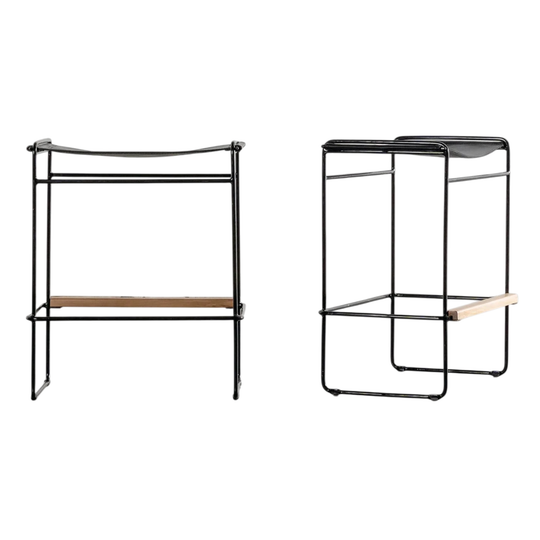 LIVING BY DESIGN | TARO BLACK LEATHER COUNTER STOOL