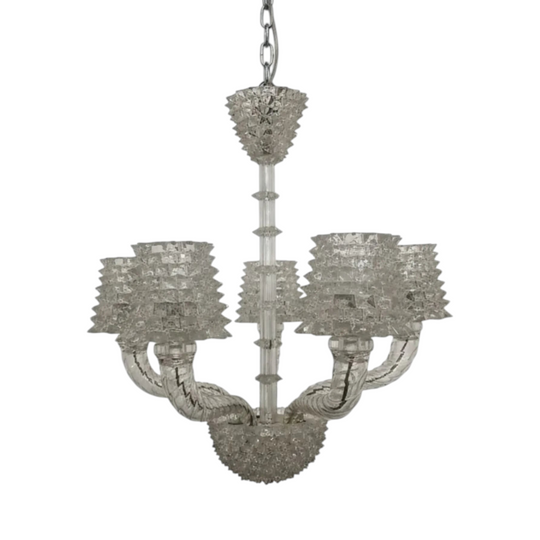 Barovier & Toso Five-Light Murano Chandelier 1940s