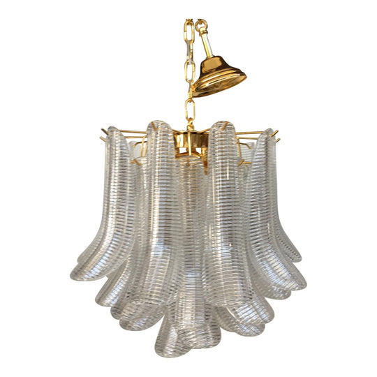 Contemporary Murano Glass "Sella" Chandelier With Gold 24k Metal Frame