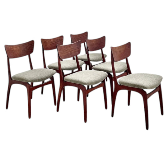 Six Danish Teak Dining Chairs