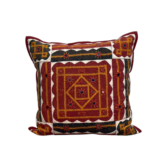 Geometric Embroidered Cushion