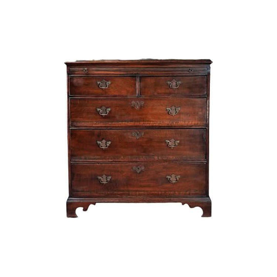 George III Oak bachelor's chest, with slide, c. 1785