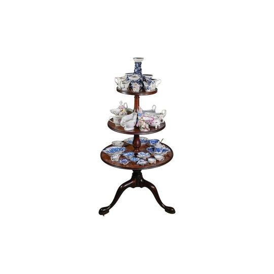 Georgian Mahogany 3-tier round dumb waiter, c. 1760