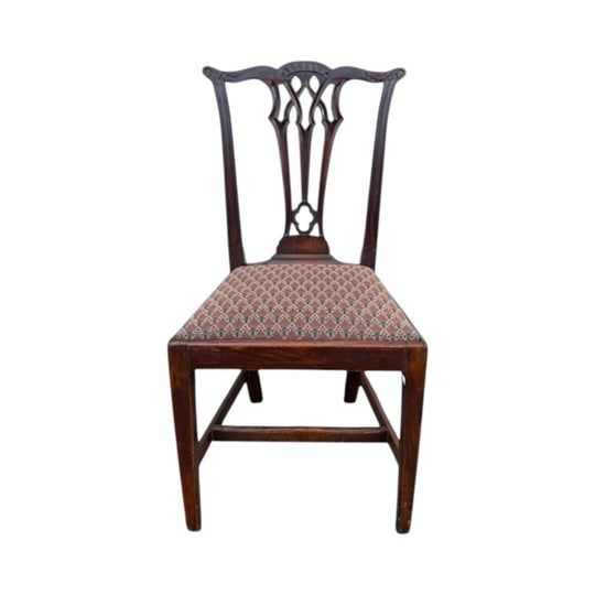 Georgian Mahogany Chippendale chair, carved back, c. 1785