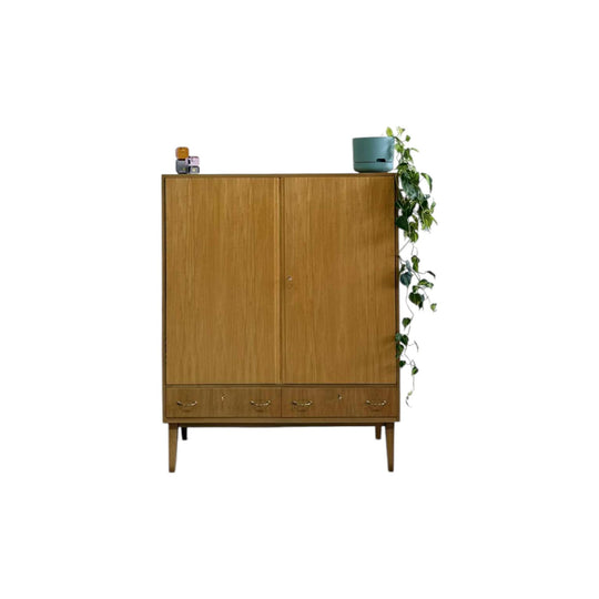 German Mid-Century Cabinet in Walnut, Ash and Mahogany by W.K. Mobel