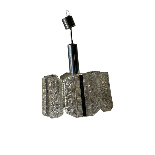 GLASS AND CHROME PENDANT LIGHT