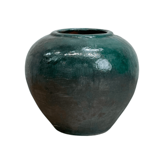 Glazed Emerald Moon Pot