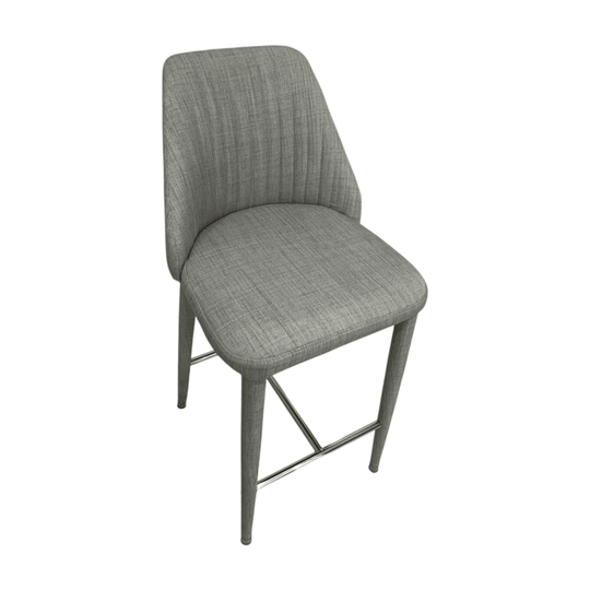 Globewest Carter Fabric Bar Stools in Cool Grey – Set of 4