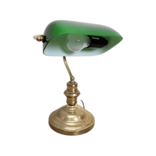 Gold & Green Banker's Lamp