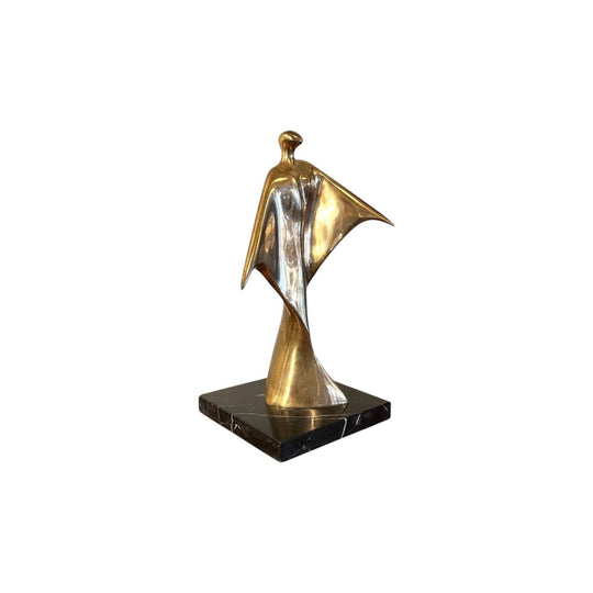 Gold Sculpture mounted on Marble Base