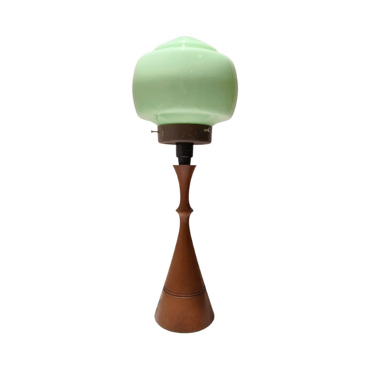 Gorgeous MCM Retro Solid Teak Table Lamp