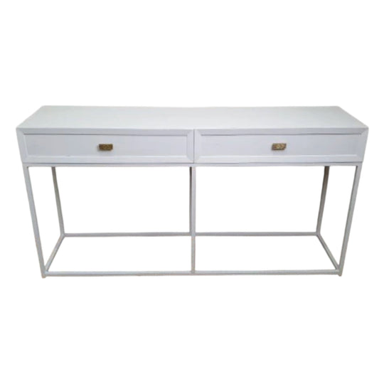 White Hampton 2 Drawer Console