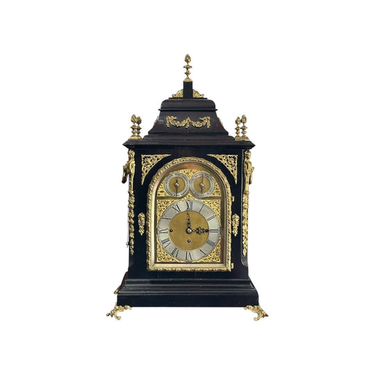 Grand 19th century English ebonised bracket clock c.1875