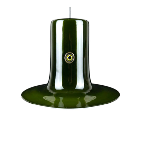 Green Cased Lattimo Opaline Glass Pendant