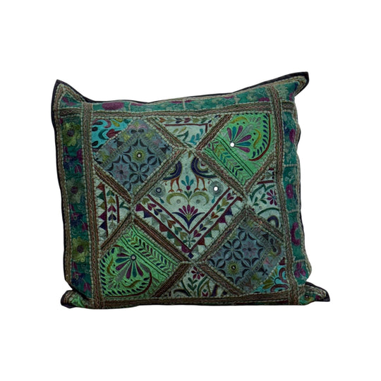 Green Embroidered Cushion I