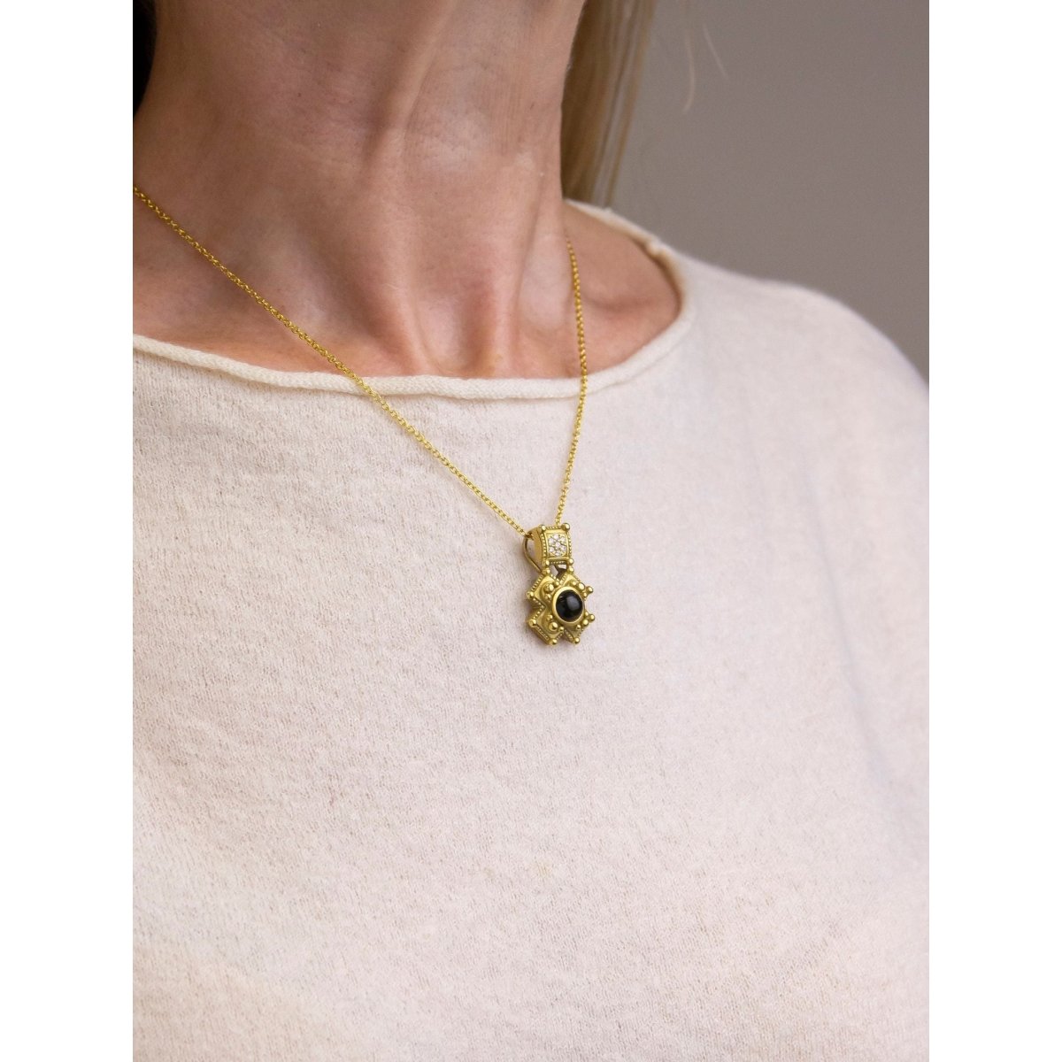 Green Tourmaline & Diamond Pendant After Barry Kieselstein - Cord | Bazaa | Designer, Vintage and Antique Furniture