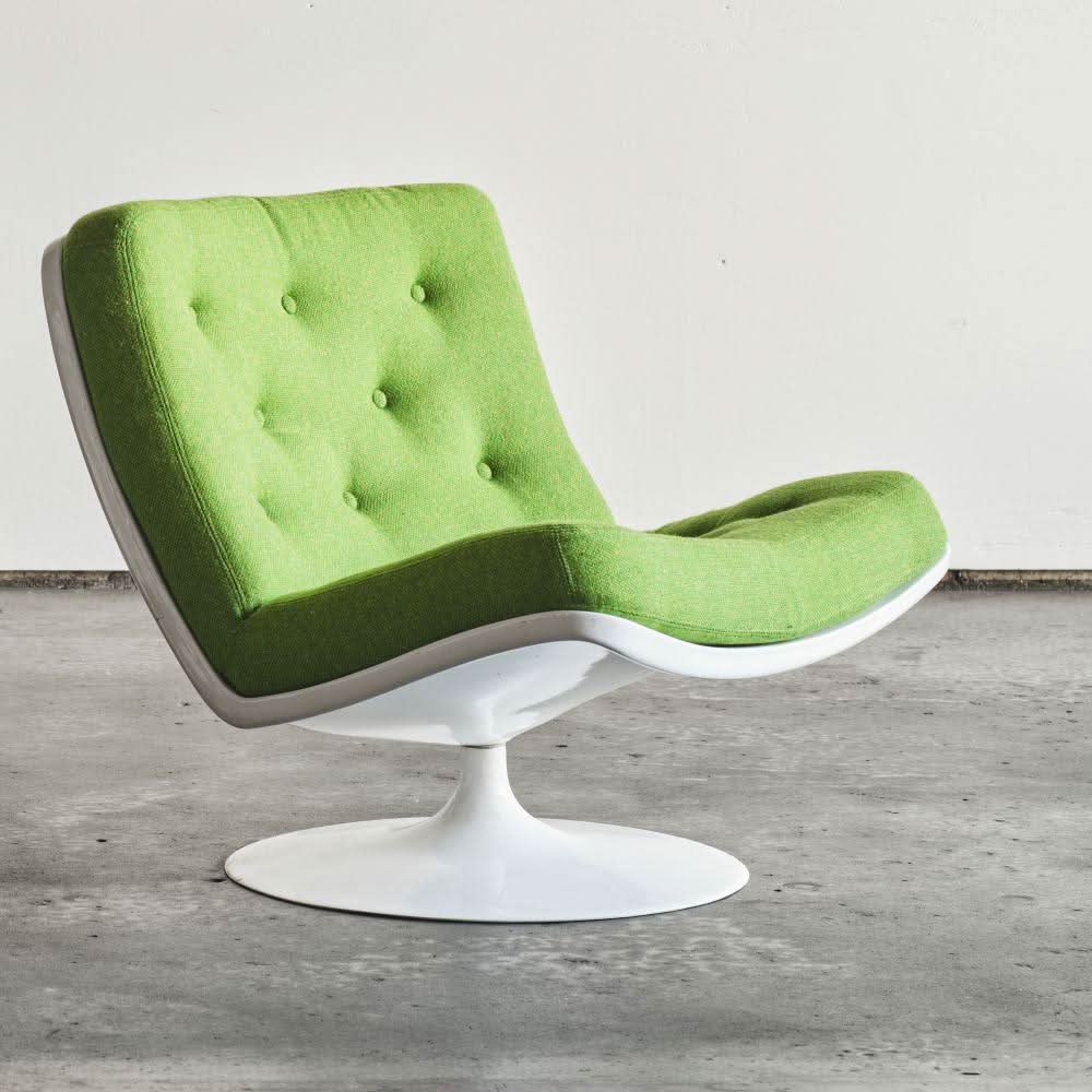 Green & White Model F975 Lounge Chair by Geoffrey Harcourt for Artifort, 1960s | Bazaa | Designer, Vintage and Antique Furniture