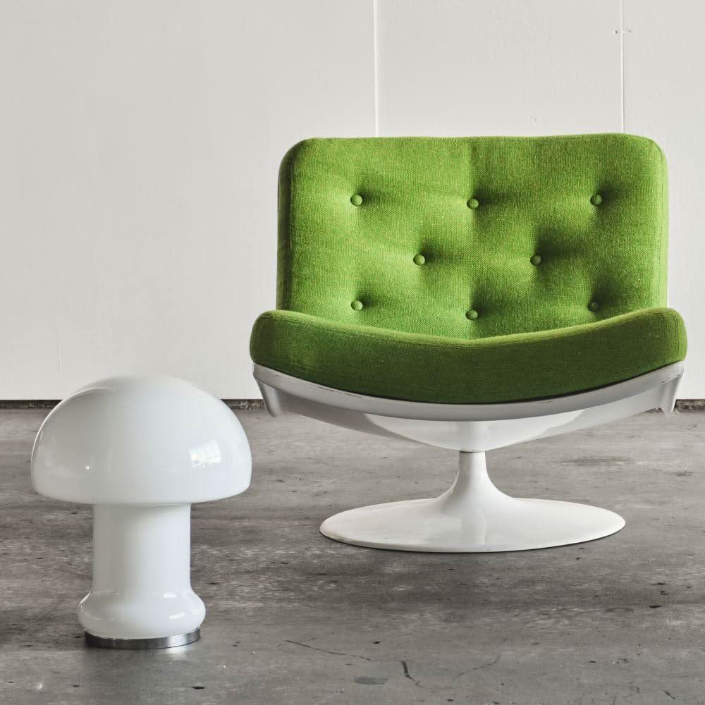 Green & White Model F975 Lounge Chair by Geoffrey Harcourt for Artifort, 1960s | Bazaa | Designer, Vintage and Antique Furniture