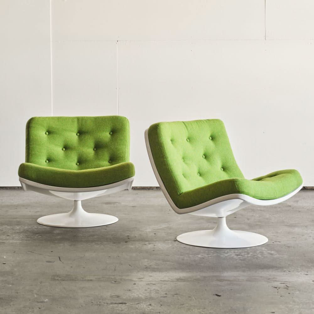 Green & White Model F975 Lounge Chair by Geoffrey Harcourt for Artifort, 1960s | Bazaa | Designer, Vintage and Antique Furniture