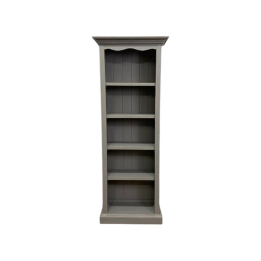 Grey Narrow Bookcase with Distressed Edges