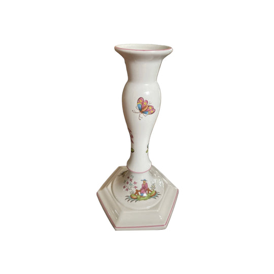 Spode Pearl River Williamsburg Collection tall candlestick. Chinoiserie.