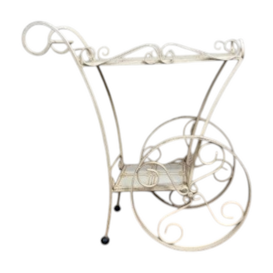 Vintage Wrought Iron Tiled Cart