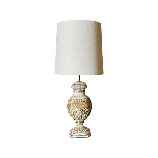 Vintage Italian Capodimonte Neoclassical Ceramic Table Lamp