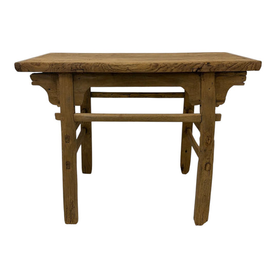 Light Coloured Antique Short Elm Console | 104x49x83cm