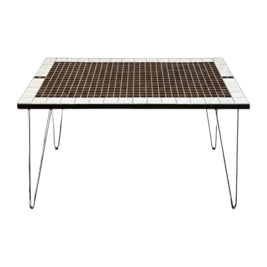 Mid Century Tiled Table with Hairpin Iron Legs