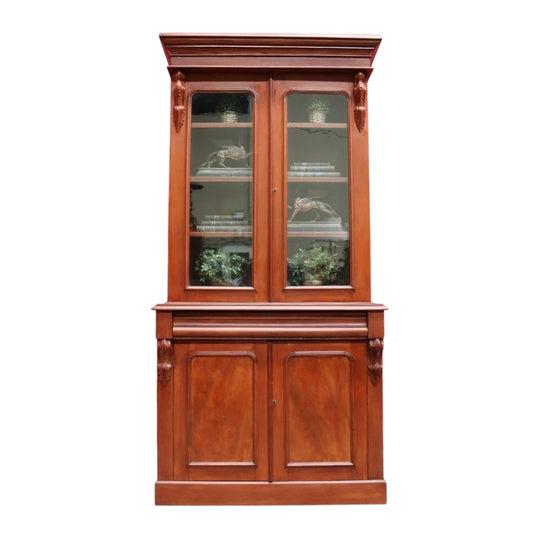 Antique Australian Cedar Two Door Bookcase or China Cabinet. B13105