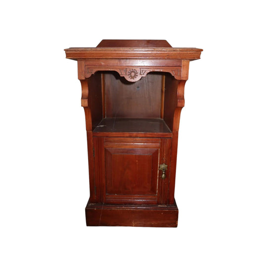 Late Victorian Bedside Cabinet with Open Shelf
