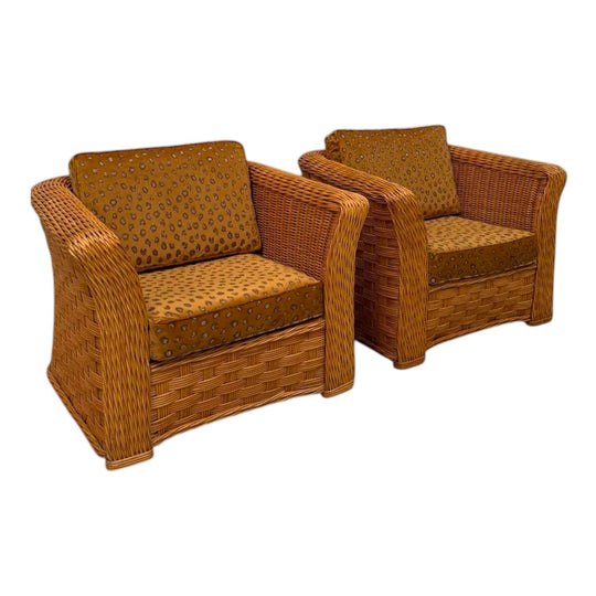 1980s Woven Rattan Occasional Chair