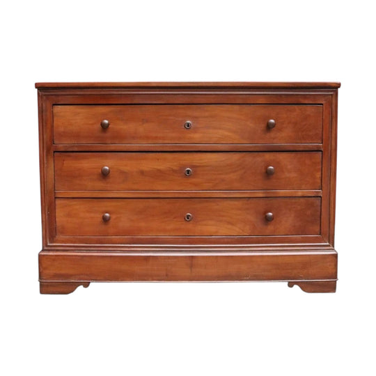 Antique French Cherrywood Louis Philippe Style Three Drawer Chest. B13104
