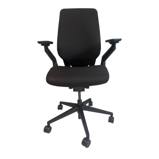 Steelcase Gesture Ergonomic Task Chair – Black Fabric, Black Frame, Fully Adjustable Arms