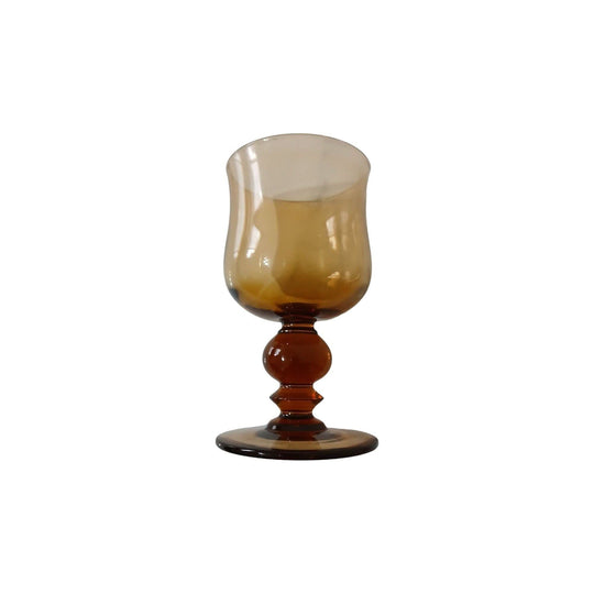 Hand Blown AMBER Wine Glass / Water Goblet/ Amber Glass Goblet