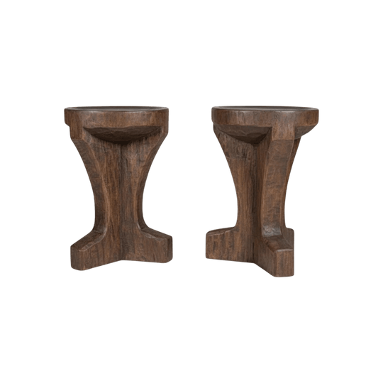 Hand Carved Organic Teak Stool