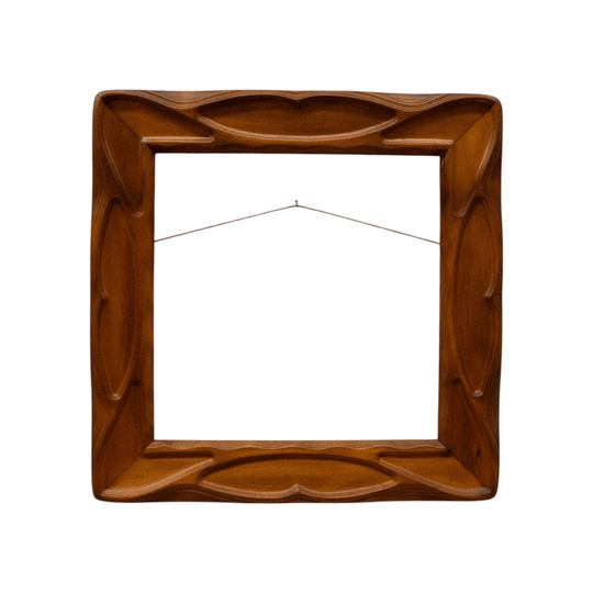 Hand-Carved Square Wooden Frame, 46 cm