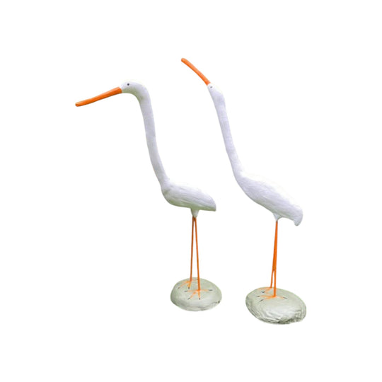 Hand-Crafted Vintage-Style Garden Stork with Steel Reinforcement